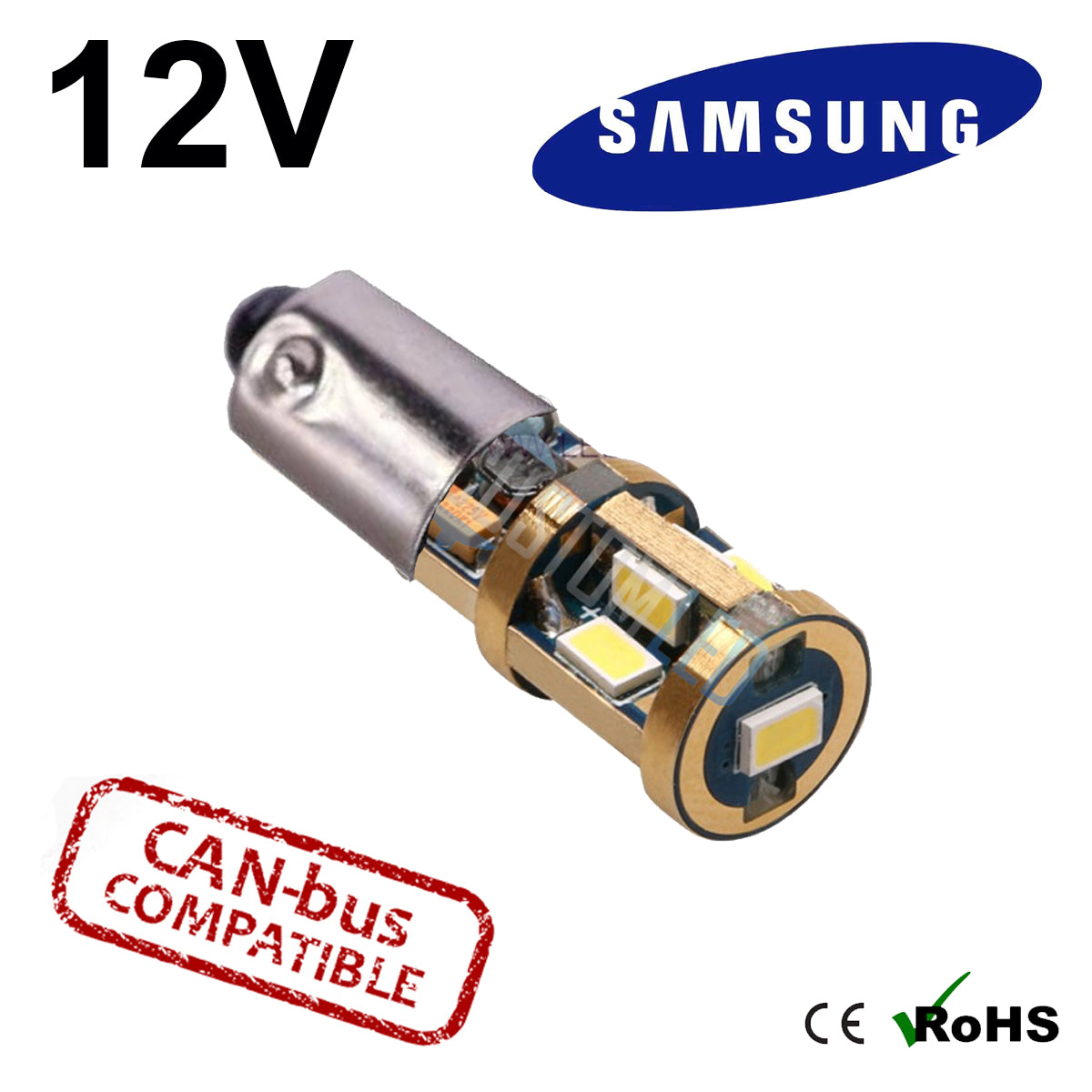 12v BAX9s 434 H6W Samsung LED Bulb (canbus) – Valley Lighting