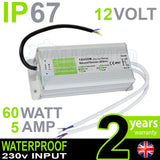 IP67 12V DC 60w 5A 230v Waterproof Power Supply