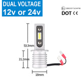 2 x H3 LED Headlight Bulbs - 4000LM