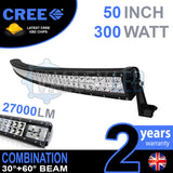 50" 300w Cree Combo Curved LED Light Bar