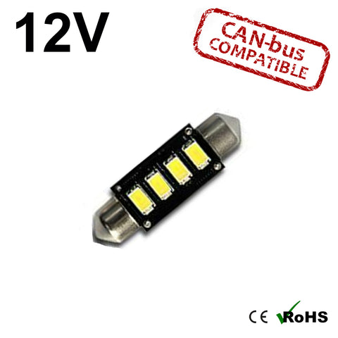 12v 42mm Tripple Board Festoon LED Bulb (canbus)